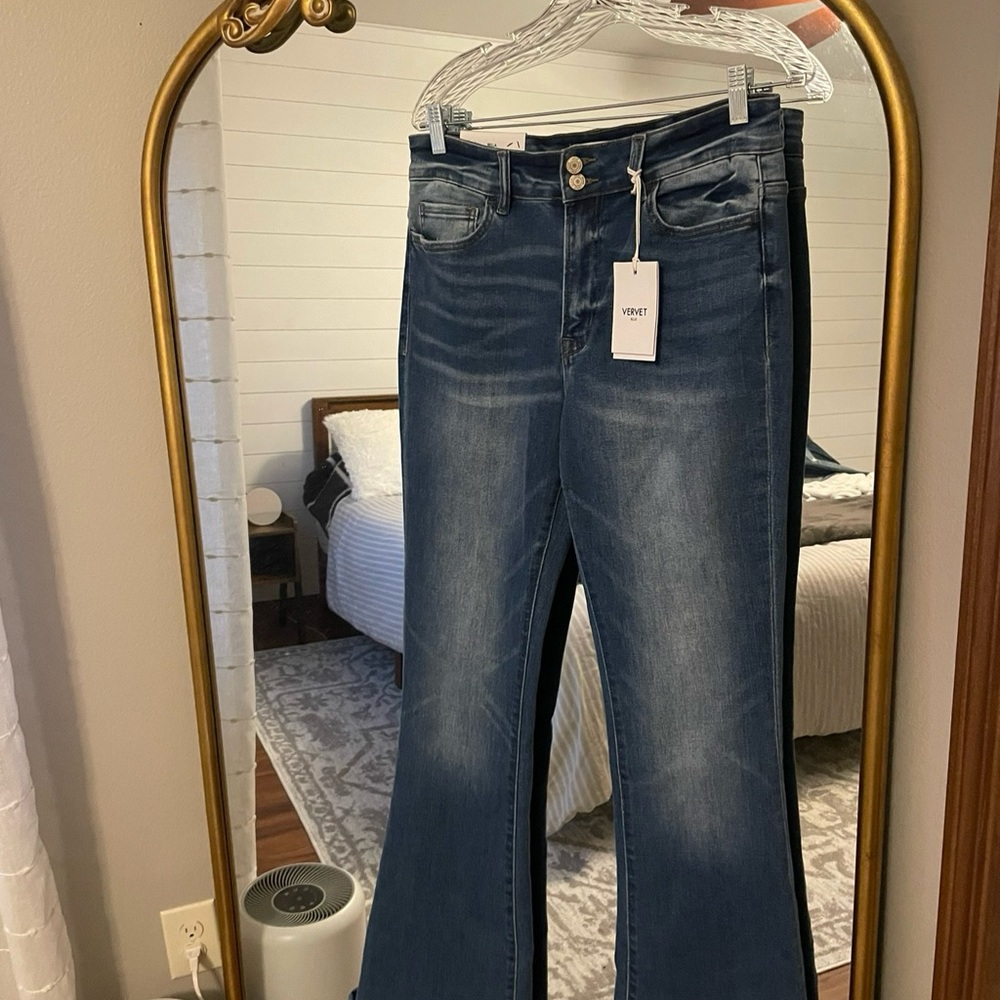 Vibrant Blue Flare Jeans for Women